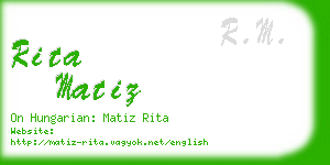 rita matiz business card